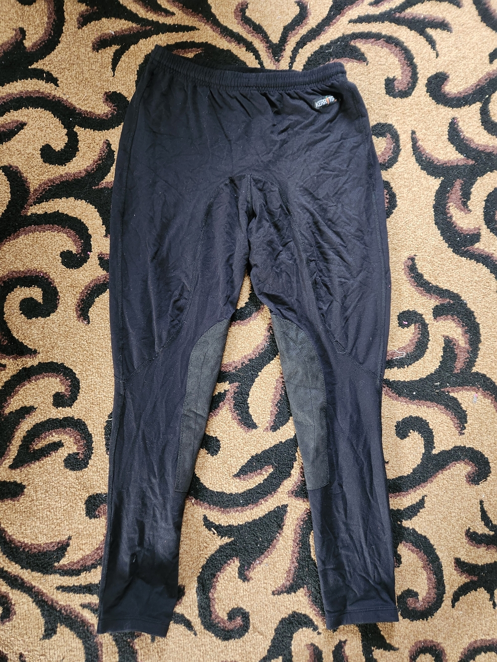 Kerrits Riding Skinny Pants With Patches Black Drawstring Thermal XL